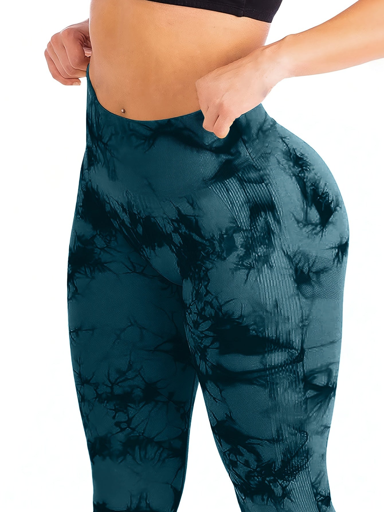 Women's 2-Pack Seamless Tie-Dye High Stretch Sports Yoga Leggings, Athletic Workout Pants, Comfort Fit Activewear for Gym & Home Exercise