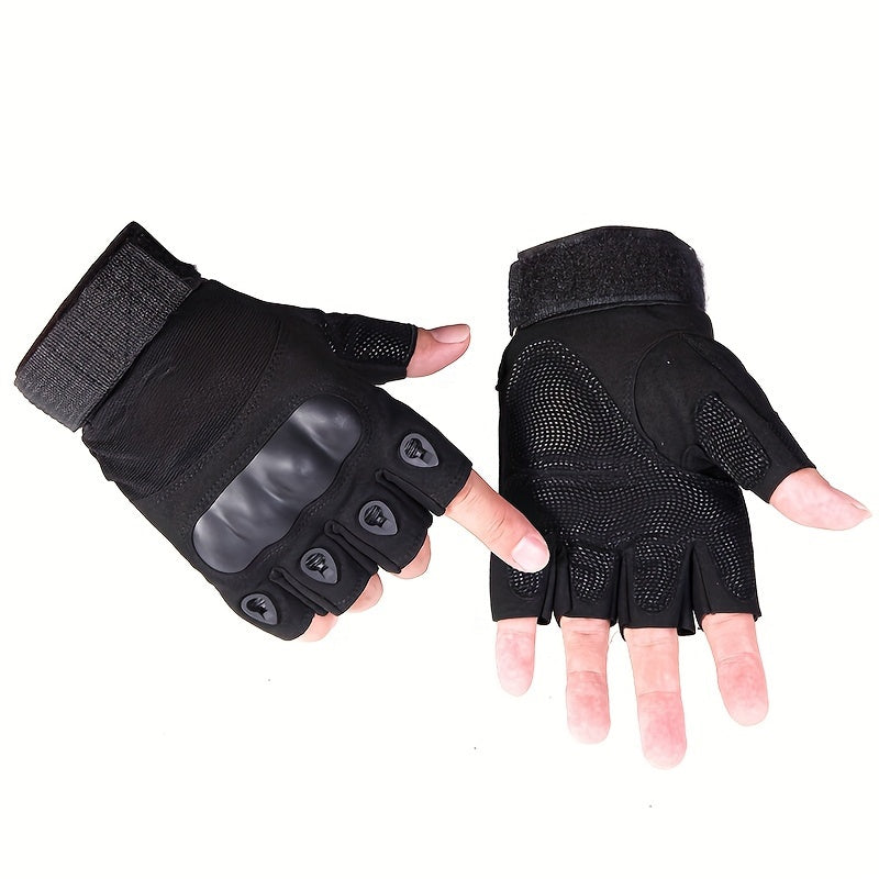 1pair Tactical Gloves ForMen And Women, Summer Half Finger Outdoor Work Gloves For Sports Motorcycle Cycling Tactical Training Hiking Camping Climbing