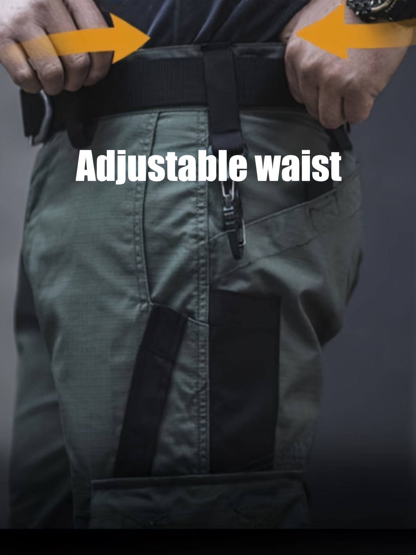 Men'S Durable Multi-Pocket Tactical Cargo Pants 046, Polyester, Casual Style, Non-Stretch, Solid Color, No Belt, Spring/Autumn Season, Outdoor Hiking & Leisure Wear, Regular Fit, Adult Unisex, Woven Fabric