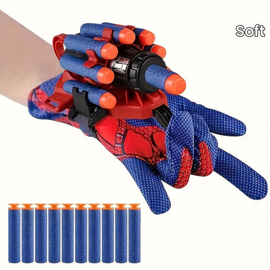 Launcher Spider Gloves, Spider Web Shooting Toy, Soft Bullet Launcher Wrist Accessory, Christmas, Halloween, Thanksgiving Gifts