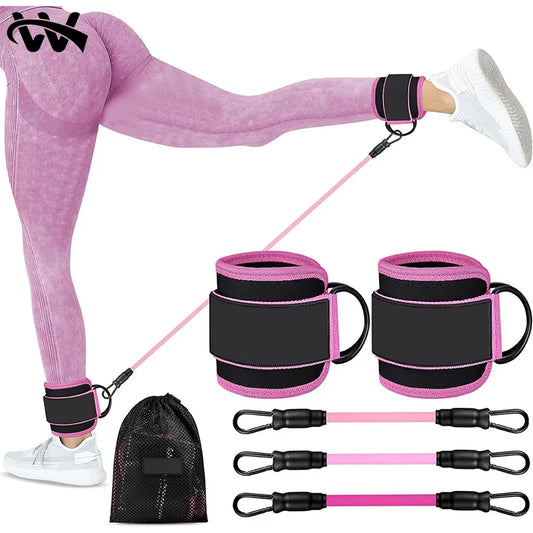 Resistance Bands Set with Ankle Straps, Glutes Workout,Butt Exercise Equipment for Women Legs and Glutes for Home fitness，Gym