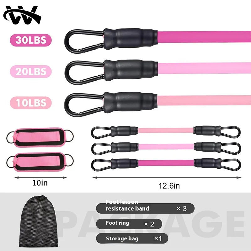 Resistance Bands Set with Ankle Straps, Glutes Workout,Butt Exercise Equipment for Women Legs and Glutes for Home fitness，Gym