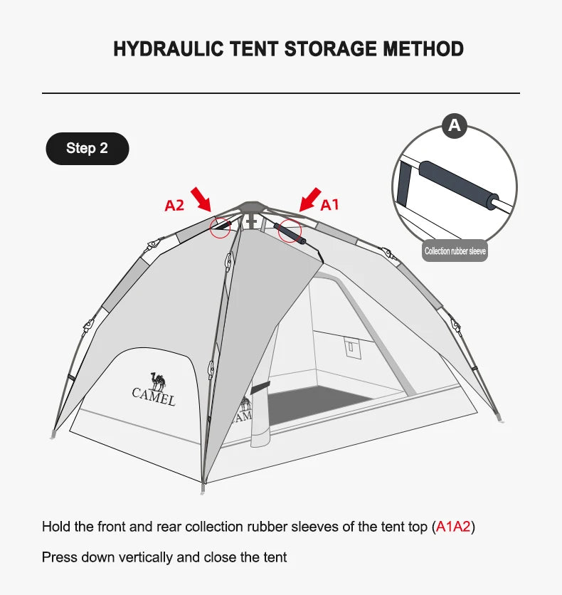 GOLDEN CAMEL 4 Person Camping Tents Travel Outdoor One-touch Tent Sun Protection Automatic Beach Tent Camping Equipment 텐트