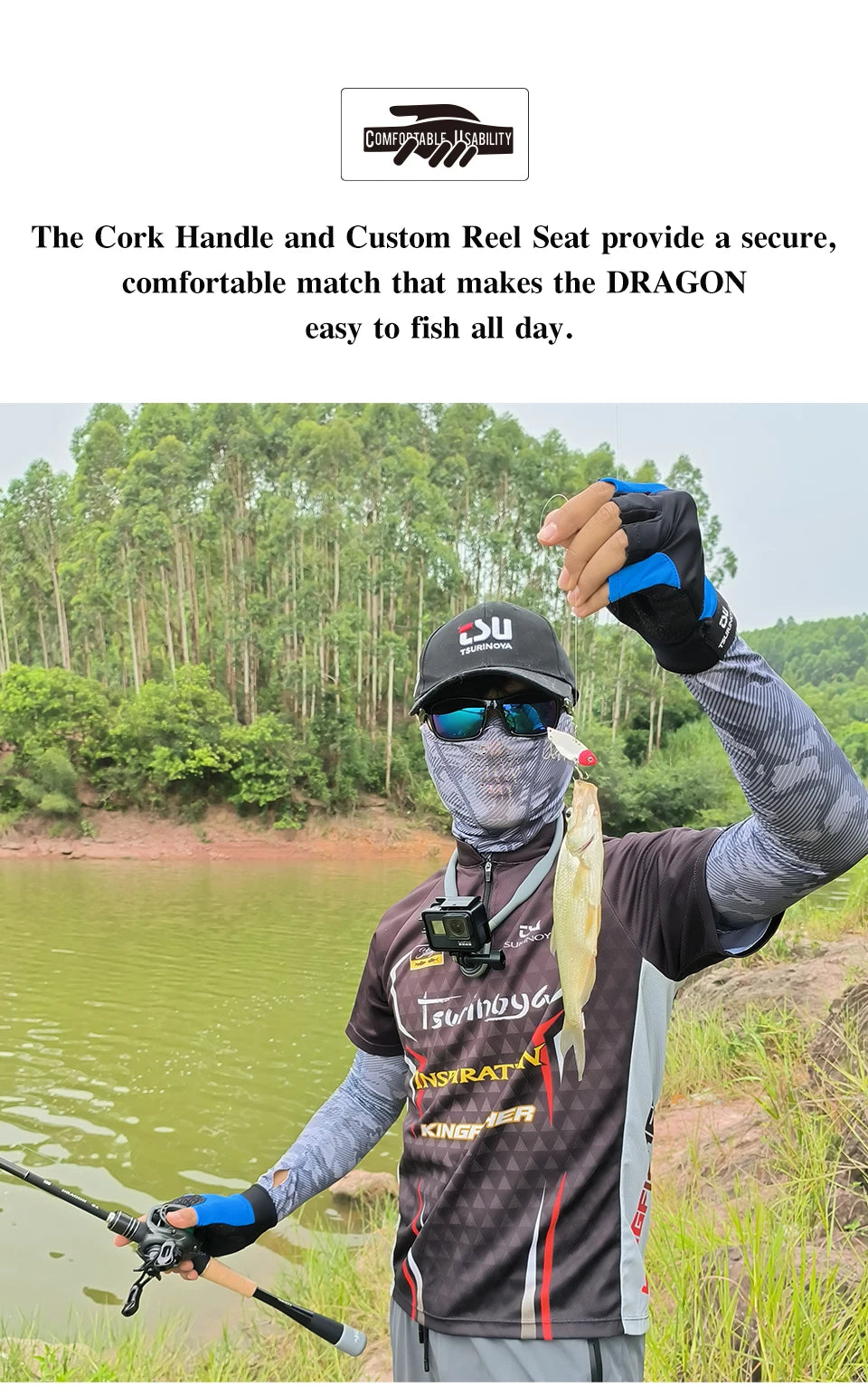 TSURINOYA DRAGON Fishing Rod 1.98m 2.08m L ML M Fast Action Spinning Casting Rod For Bass Pike FUJI Guide Carbon 2 Section Rod