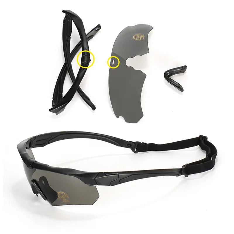 New Polarized Tactical Goggles 3 Lens Set Climbing Glasses Outdoor Sports Windproof Dustproof Safety Protective Glasses Eyewear