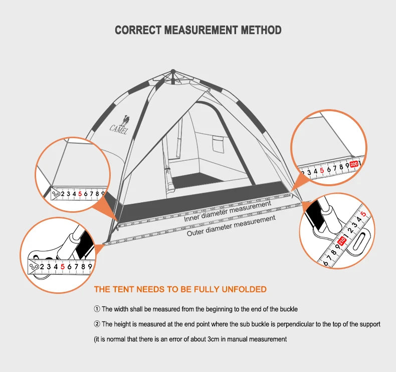 GOLDEN CAMEL 4 Person Camping Tents Travel Outdoor One-touch Tent Sun Protection Automatic Beach Tent Camping Equipment 텐트