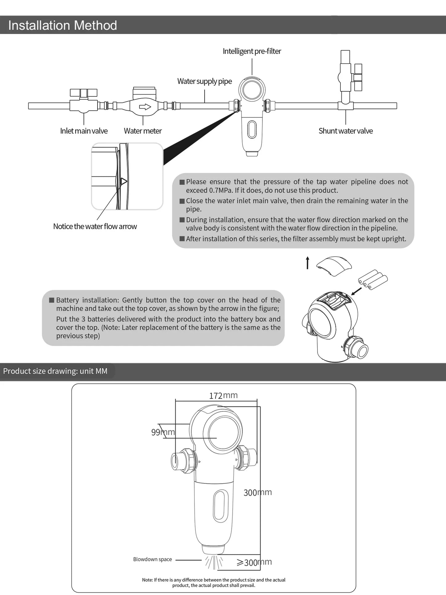 ALTHY Automatic Rotary Backwash Pre filter System Whole House Spin Down Sediment Water Filter Purifier Stainless Steel Mesh