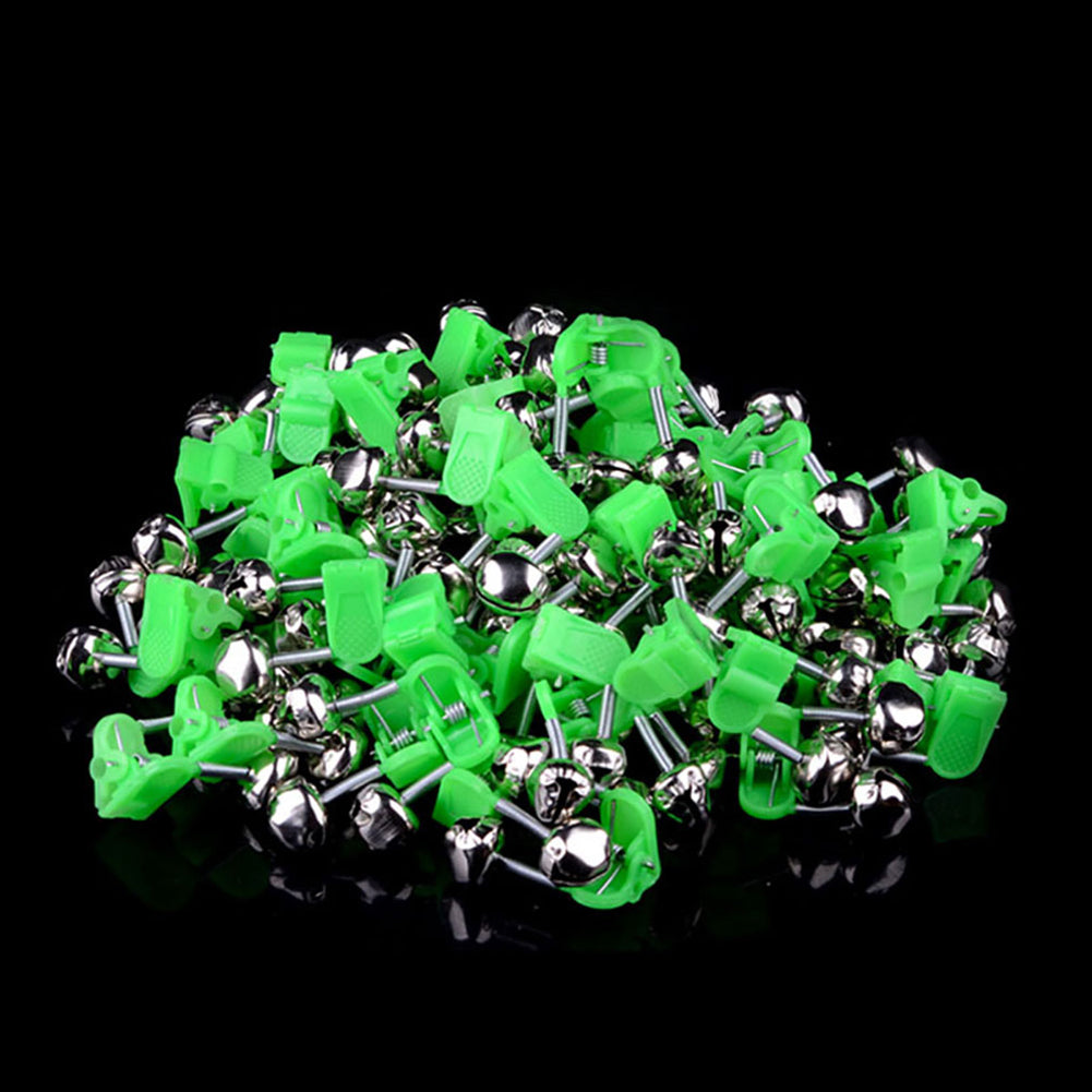 50pcs Fishing Rod Alarm Bells Fishing Ringing Bells Clips With Dual Alert Bell Fishing Gear Accessories