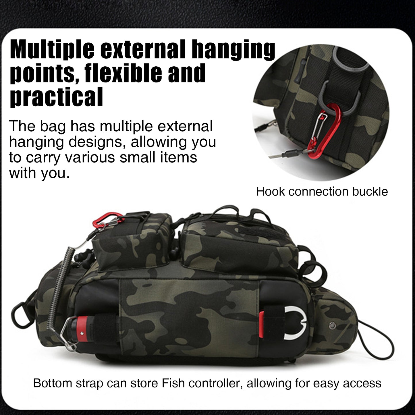 Fishing Tackle Bag Single Shoulder Crossbody Bags Waist Pack Waterproof Fish Lures Gear Utility Storage Fishing Box Bag Dropship