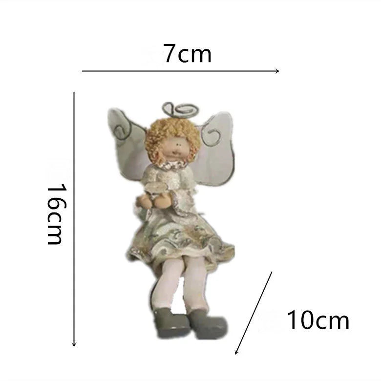 Pastoral Four Hanging Feet Little Angel Resin Accessories Outdoor Park Lawn Figurines Crafts Garden Balcony Sculpture Decoration