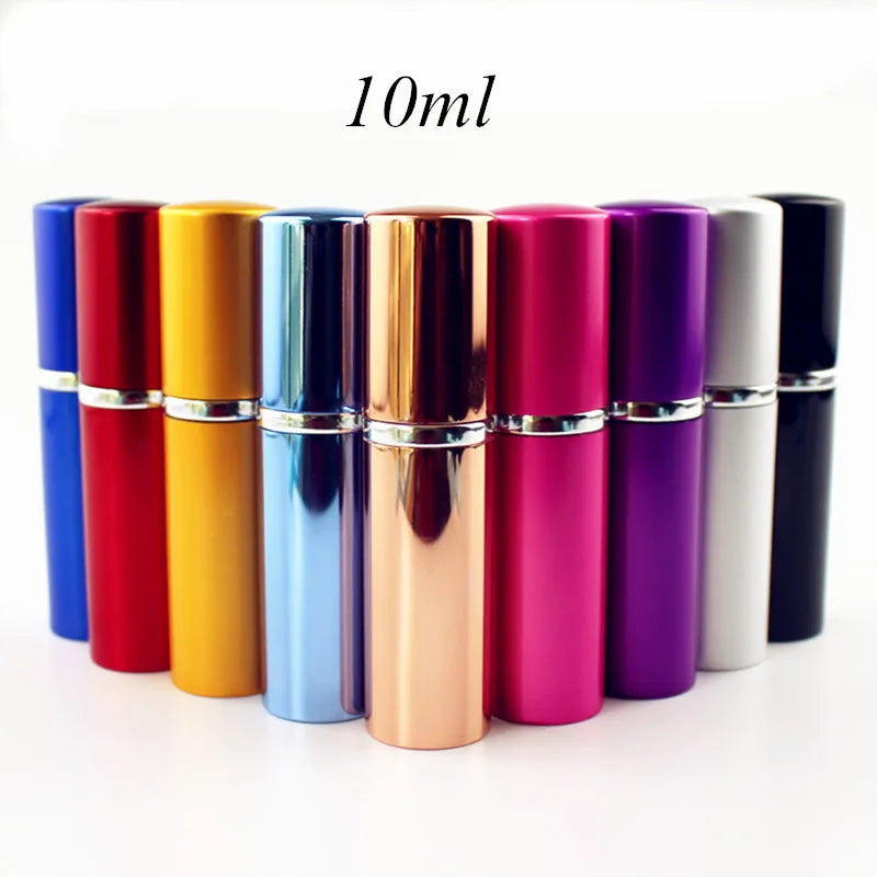 1PC 5ml 10ml Portable Mini Perfume Glass Bottle Travel Aluminum Spray Atomizer Empty Metal Parfume Atomiser Sprayer