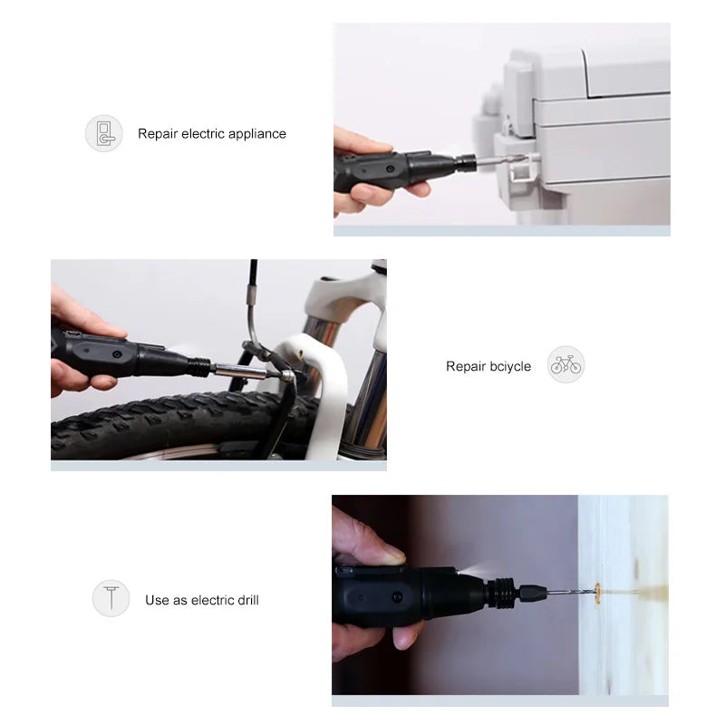 Mini Electric Screwdriver Cordless Drill 1800mah Lithium Battery 3.6V Super Torque Power Tools Traditional Led Light HOME DIY