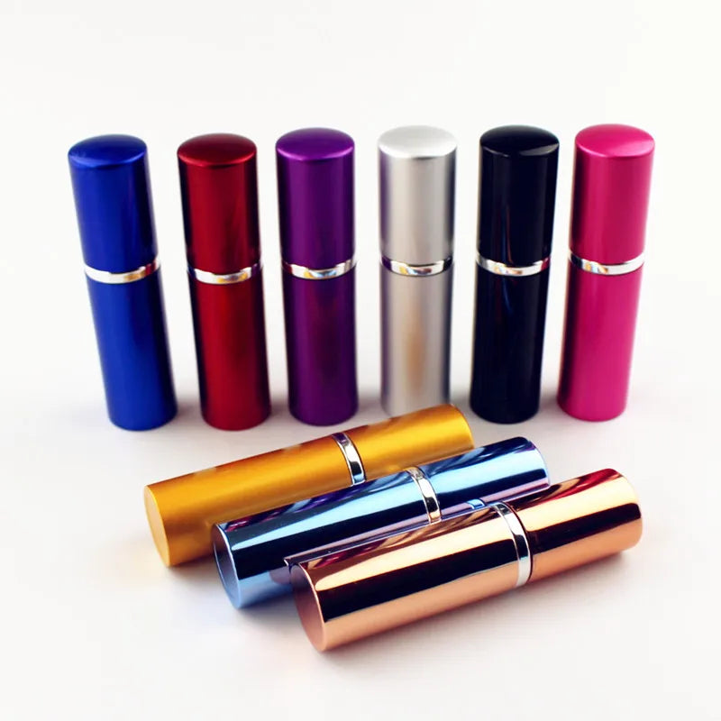 1PC 5ml 10ml Portable Mini Perfume Glass Bottle Travel Aluminum Spray Atomizer Empty Metal Parfume Atomiser Sprayer