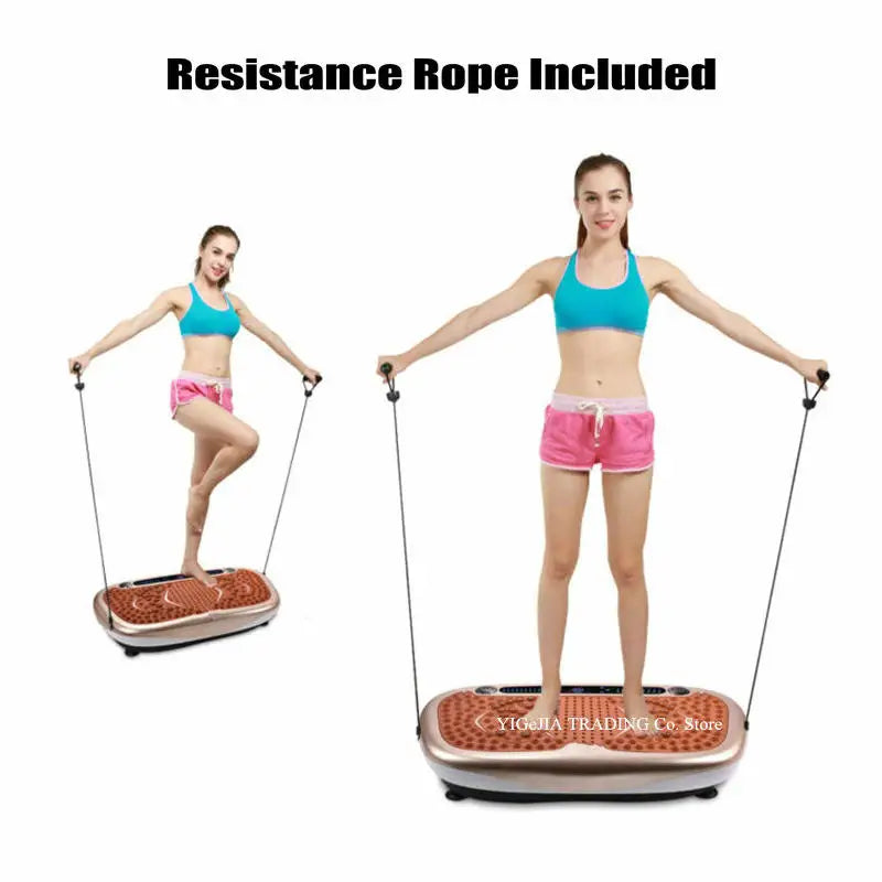 Household Body Shaping Slimming Machine with Pulling Rope, Silent Vibration Fitness Machine, Remote Control Fat Reducing Device