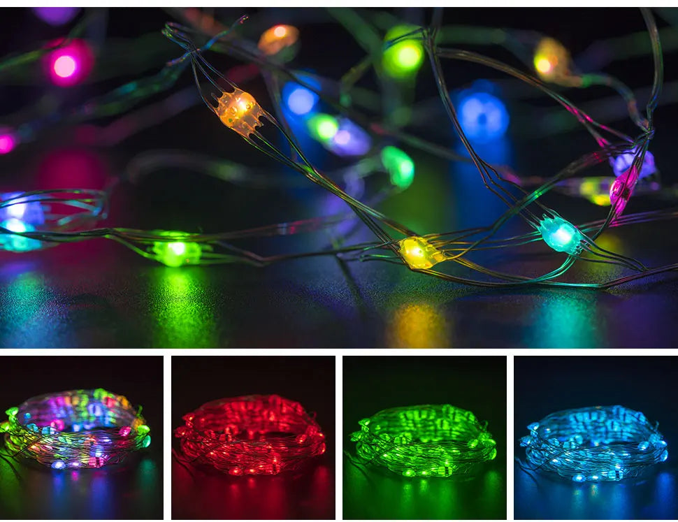 WS2812B RGBIC Christmas Lights LED String 5 m 50 leds WS2812 Birthday Party Room Decoration Light Addressable Individually DC5V