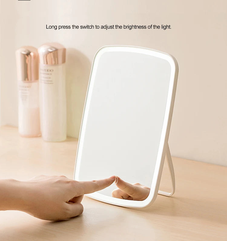 Original Youpin Led Light Mirror Jordan judy Intelligent  Makeup Mirrors Portable Rechargeable Desktop Touch-Screen Mirror