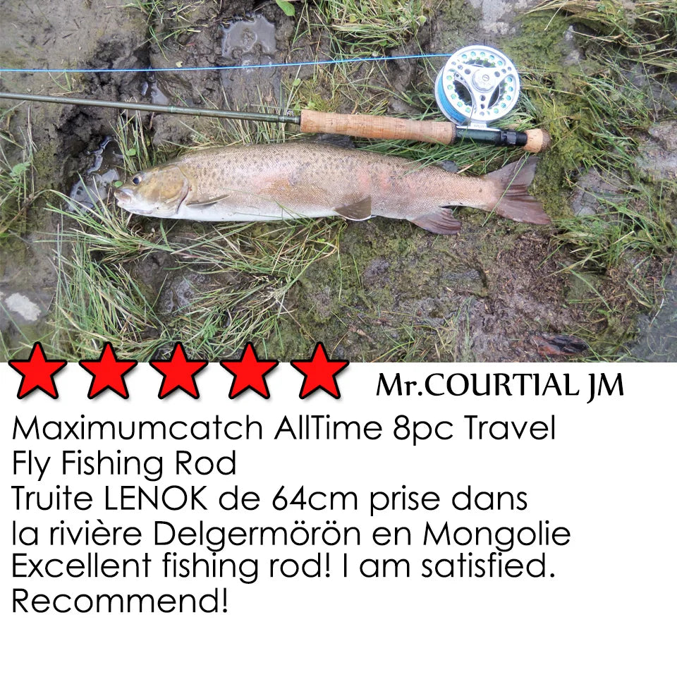 Maximumcatch AllTime 8pc Travel Fly Fishing Rod 5wt/6wt/8wt 9ft Pure 30T Carbon Fiber Fast Action Fly Rod