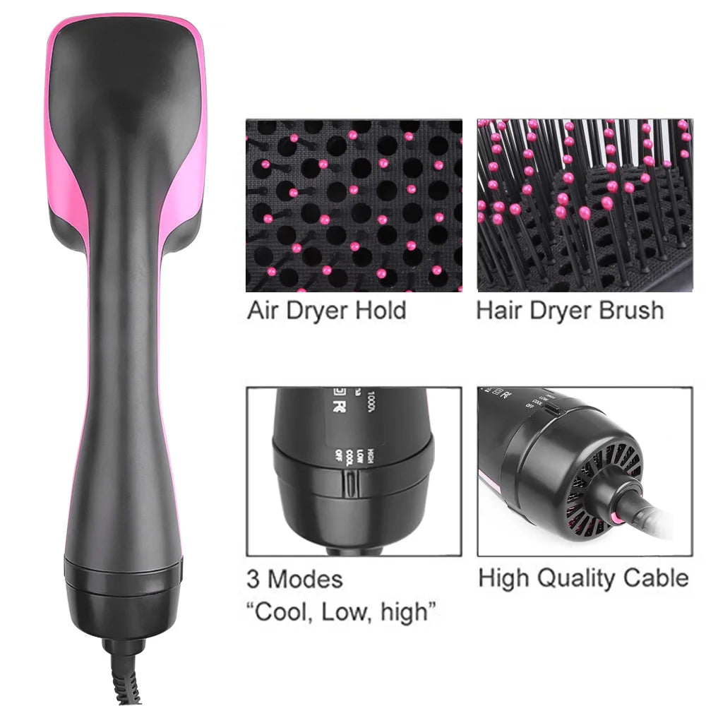 Kemei Electric Hot Air Brush 2 In 1 Hair Dryer Brush Hair Curlers Brush Professional Hairdryer Hairbrush Travel Blow Dryer Comb