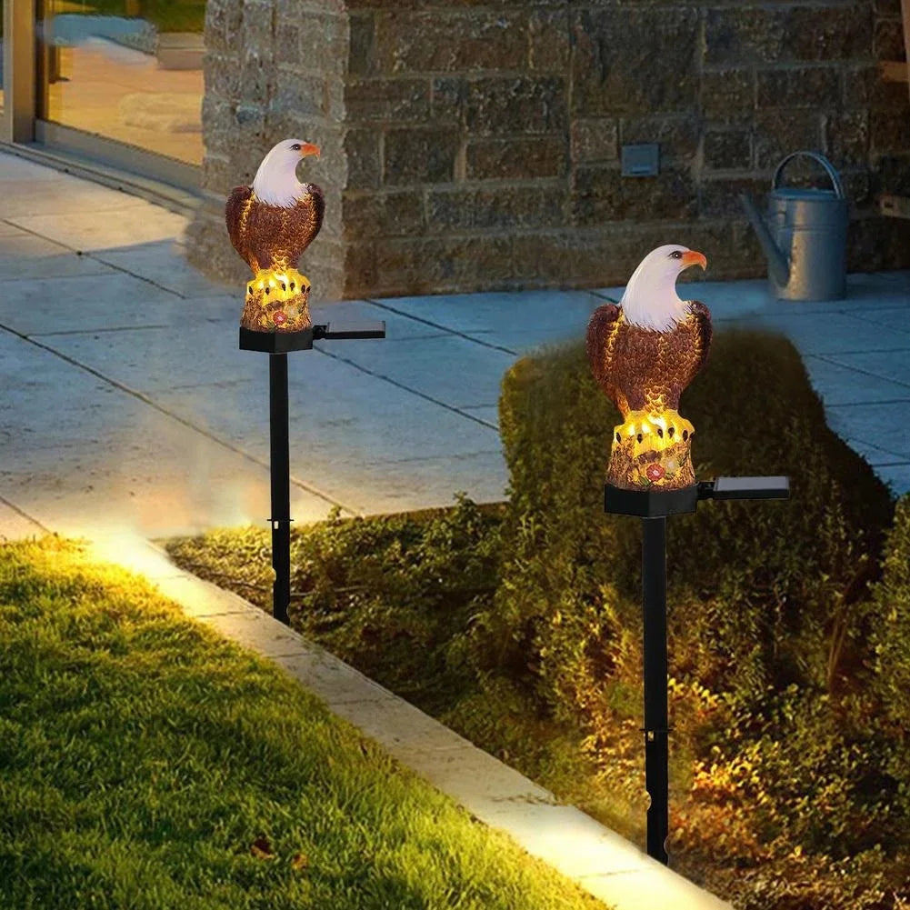 Waterproof Solar Power LED Light Garden Path Yard Lawn Owl Animal Ornament Lamp Outdoor Garden Decor Accessories Eagle Statues