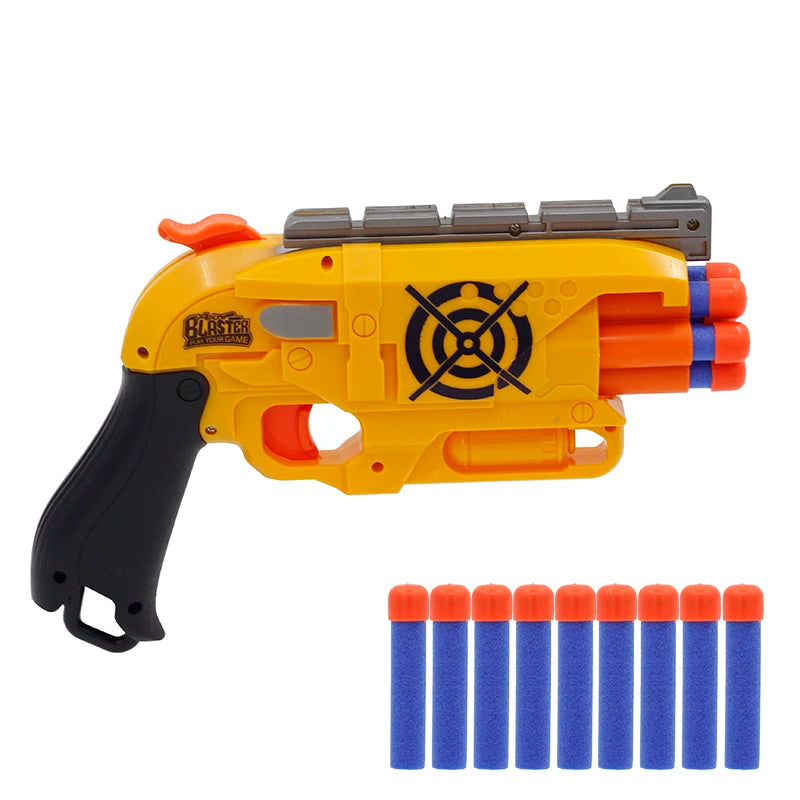 New Arrival Manual 6-Shot Revolver Soft Bullet Gun Suit for Nerf Bullets Toy Pistol Gun Dart Blaster Toys for Children