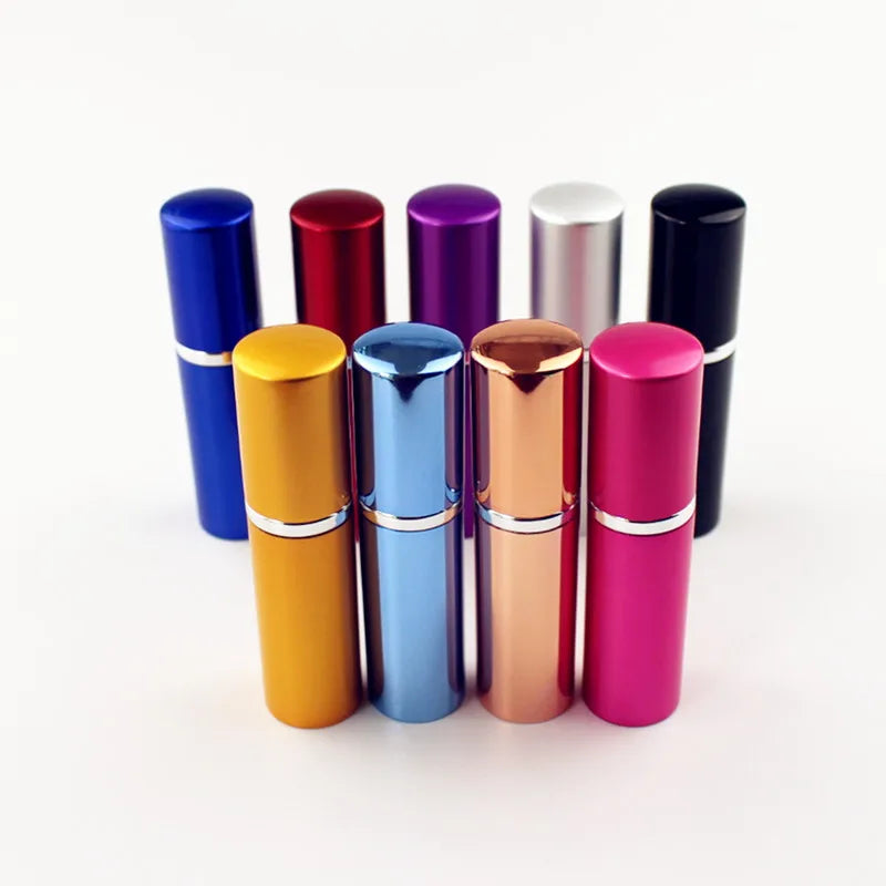 1PC 5ml 10ml Portable Mini Perfume Glass Bottle Travel Aluminum Spray Atomizer Empty Metal Parfume Atomiser Sprayer