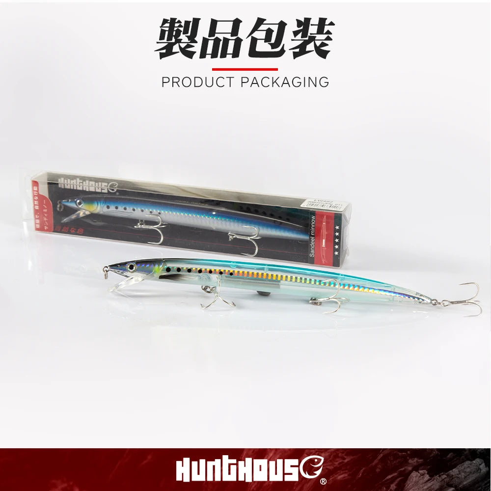 Hunthouse Minnow Fishing Lure Floating Sandeel Jerk Bonitos Seabass Fishing Tackle  Long Casting Seawater Hard Bait