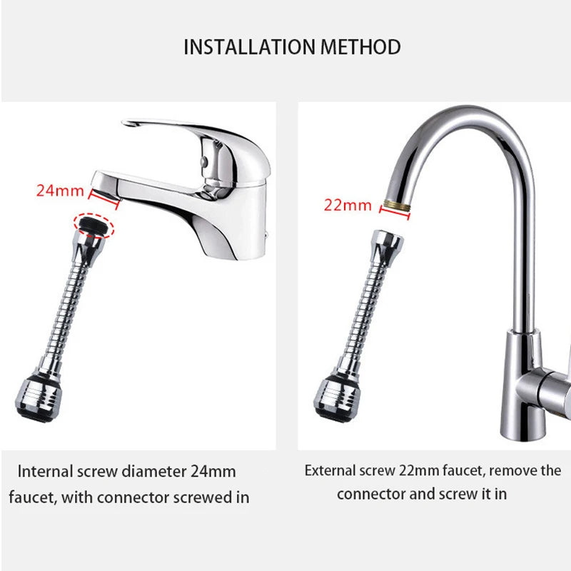 Faucet Bubbler 360 Degree Kitchen Faucet Aerator Water Saving High Pressure  Nozzle Tap Adapter Adjustable Water Filter Diffuser