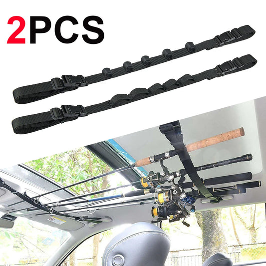 Car Mounted Storage Rack Fishing Rod Gear Holder Vehicle Fishing Rod Rack Holder Strap Storage Car Rest Belt Carrier for SUV