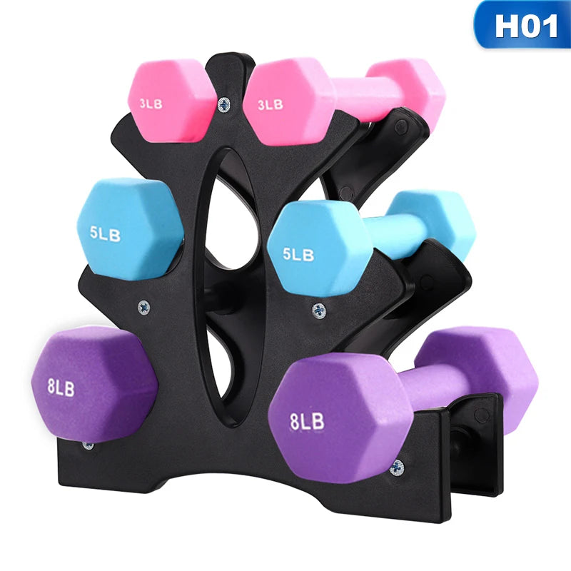 New Dumbbell Rack Stand 3 Tier Dumbbells Weights Handle Stand Holds 30 Pounds Fitness Gym Equipment Accessories