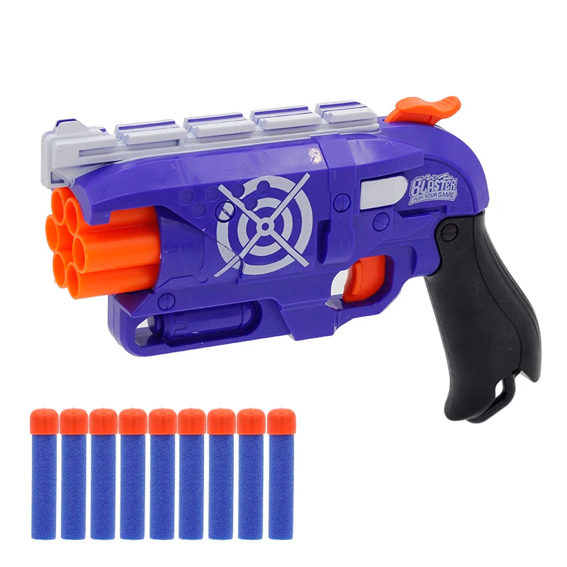 New Arrival Manual 6-Shot Revolver Soft Bullet Gun Suit for Nerf Bullets Toy Pistol Gun Dart Blaster Toys for Children