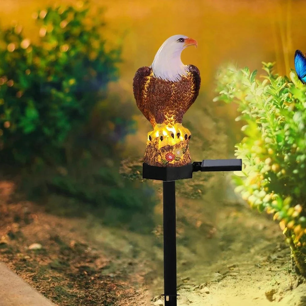 Waterproof Solar Power LED Light Garden Path Yard Lawn Owl Animal Ornament Lamp Outdoor Garden Decor Accessories Eagle Statues