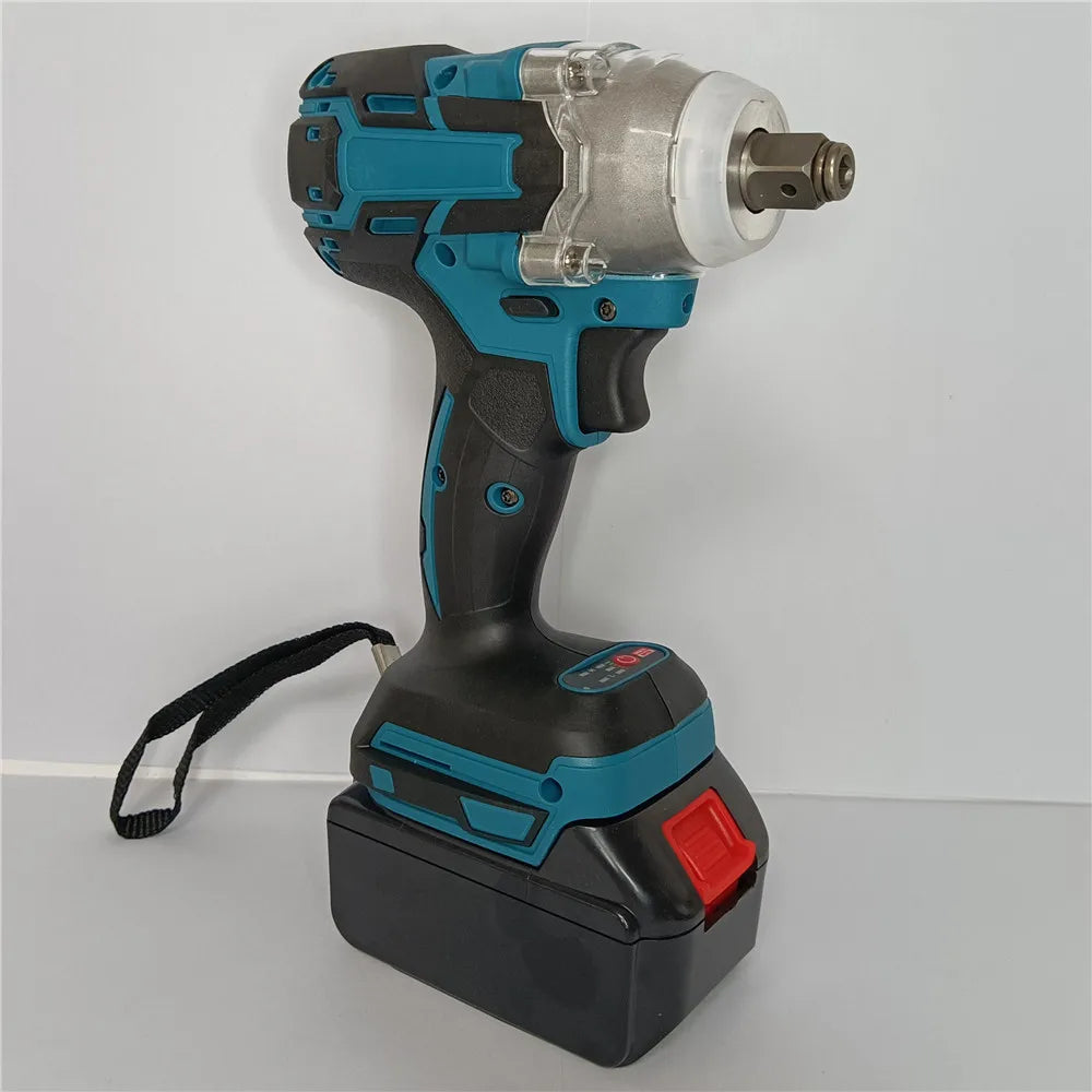 18V 2 In 1 Brushless Cordless Electric Impact Wrench 1/2Inch Power Tools 15000Amh Li Battery LED light Adapt To Makita Battery