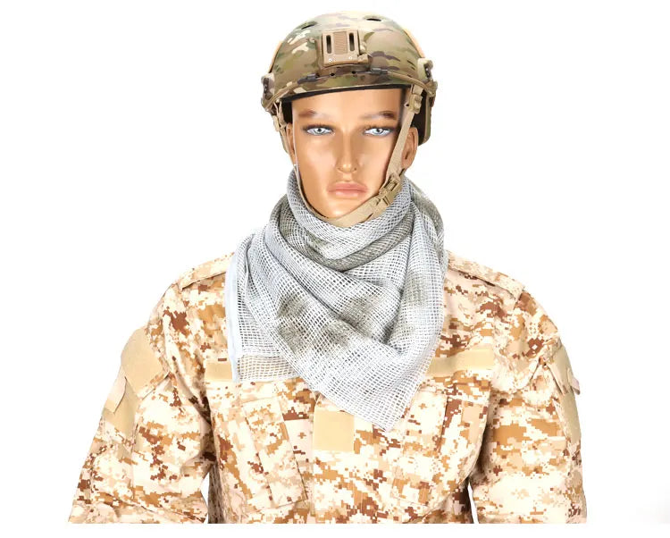 Cotton Camouflage Tactical Mesh Scarf Sniper Face Veil Camping Hunting Multi Purpose Hiking Scarve Ghillie Suit Clothes