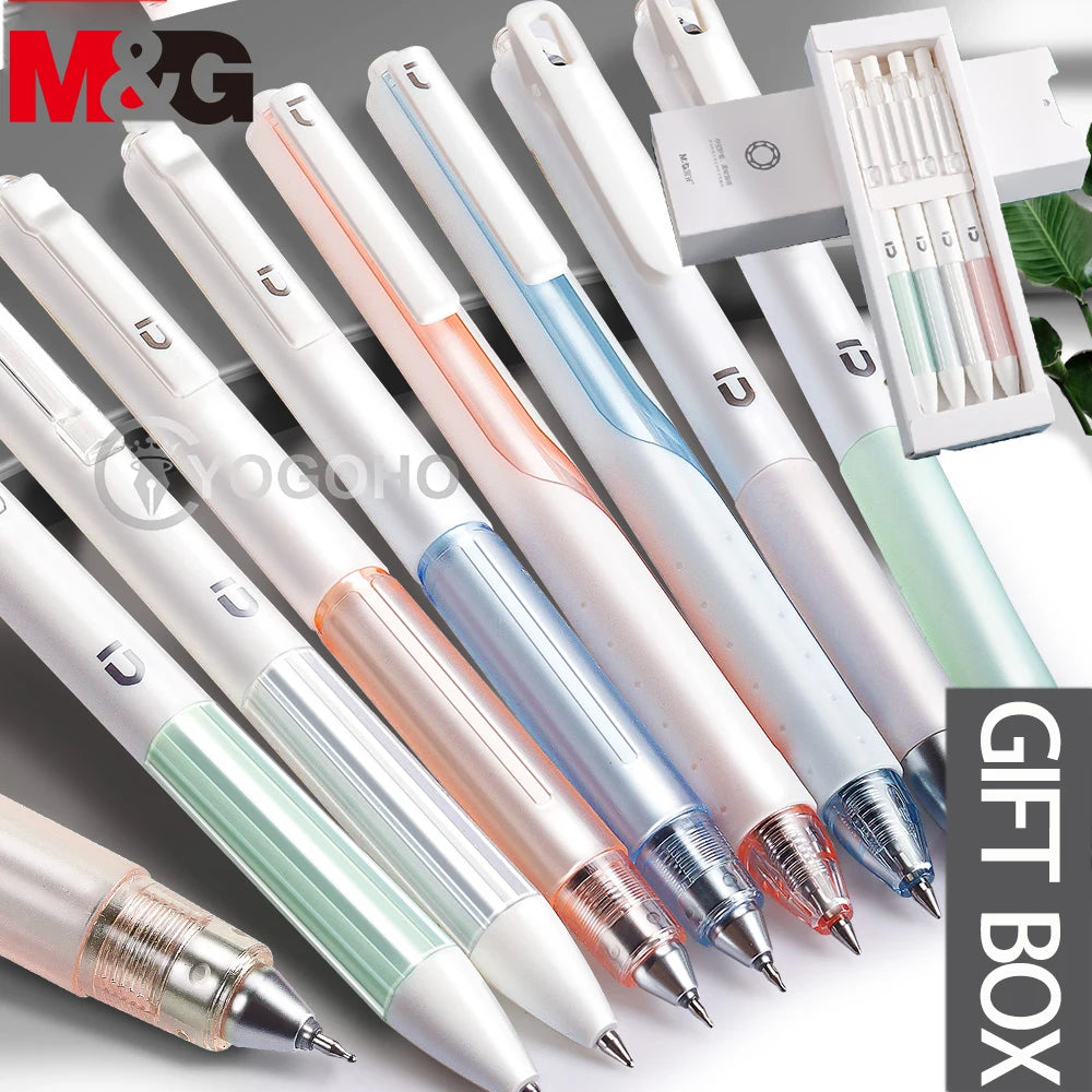 M&G 4Pcs/Box U-PIN 0.5mm/0.38mm Gel Pen Business Office black ink refill Gel Pen for school office supplies stationary pens