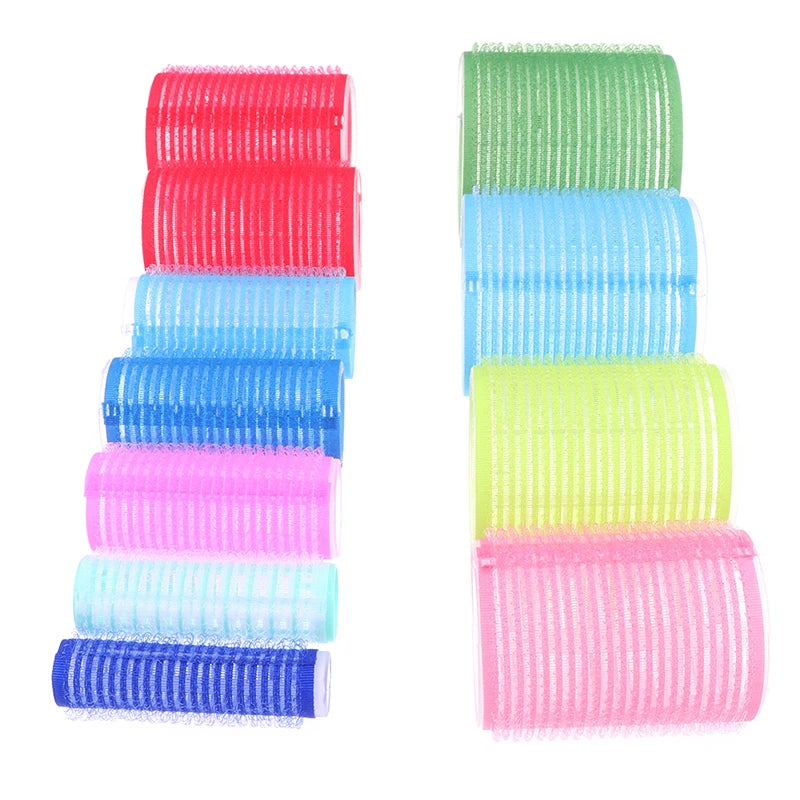 6 Pcs Hairdressing Home Use DIY Magic Large Self-Adhesive Hair Rollers Styling Roller Roll Hair Curler Beauty Tool 10 Size