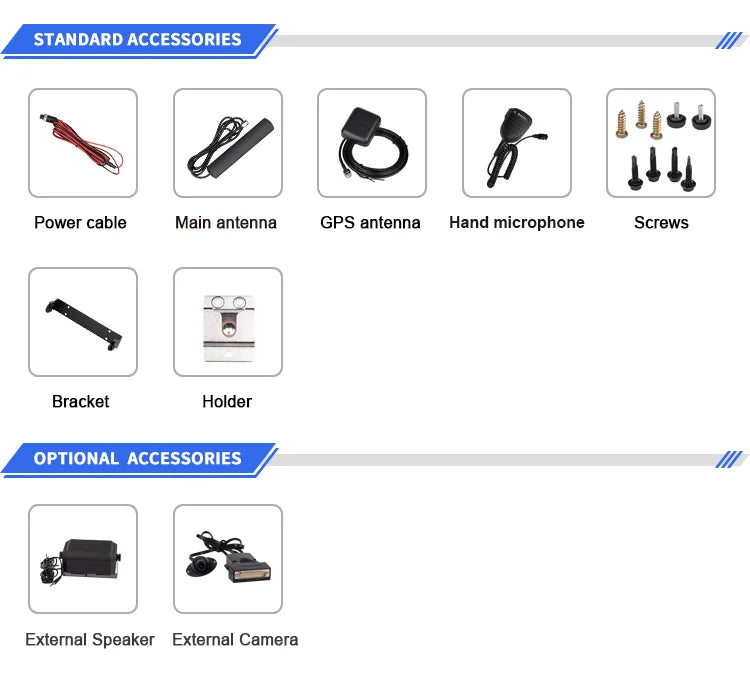 Inrico Accessories for TM-9  4G Network Zello Walkie Talkie Mobile Radio with Camera Car Radio