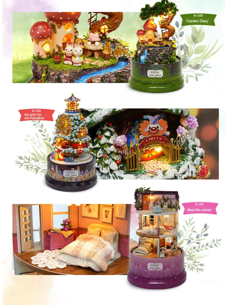 Doll House Mminiature Dollhouse Wooden Casa De Boneca Houses With Furnitures Toys For children Birthday Christmas Gifts  B027