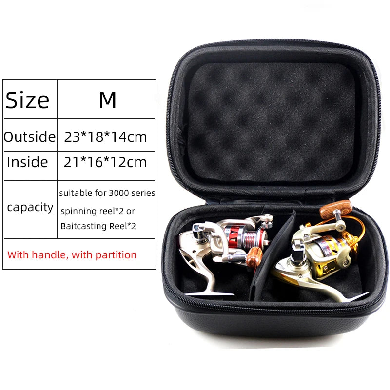 S/M/L Spinning Fishing Bag PU Case Cover Fishing Reel Bag Shockproof Waterproof Fishing Tackle Storage Case For 1-2 Fishing Reel