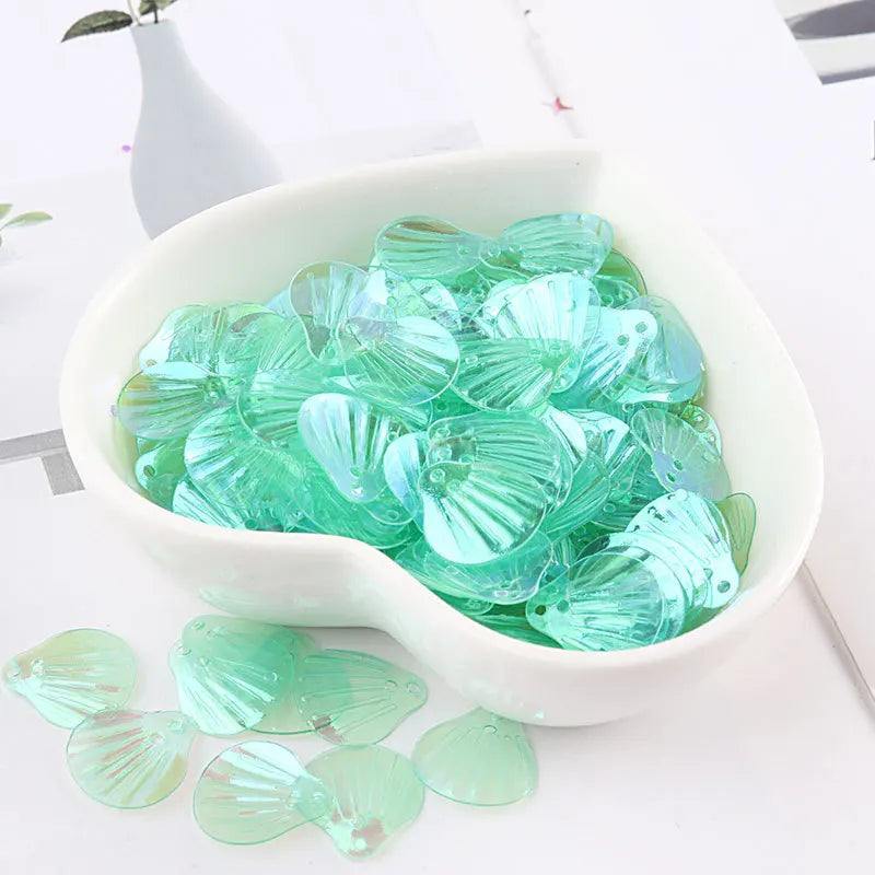 10g/Bag13mm Transparent Shell Mermaid Fish Scale Sequins PVC Paillettes DIY Wedding Sewing Dress Craft Lentejuelas Accessories