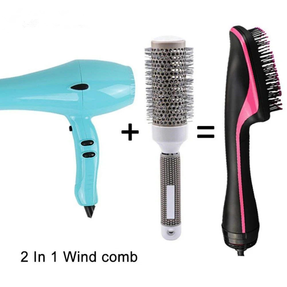 Kemei Electric Hot Air Brush 2 In 1 Hair Dryer Brush Hair Curlers Brush Professional Hairdryer Hairbrush Travel Blow Dryer Comb