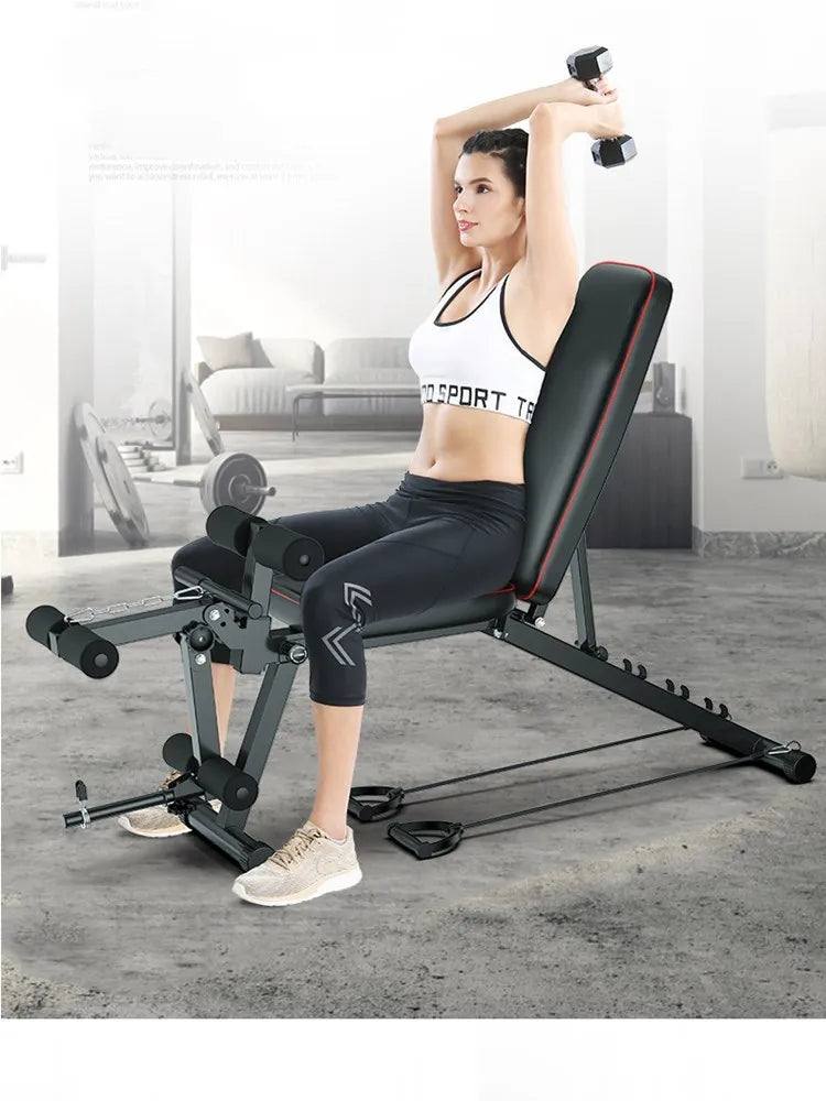 Gym Fitness Foldable Muscle Press Machine Supine Bench Dumbbell Board Sit-ups Rack Weight Lift Training Body Building Equipment