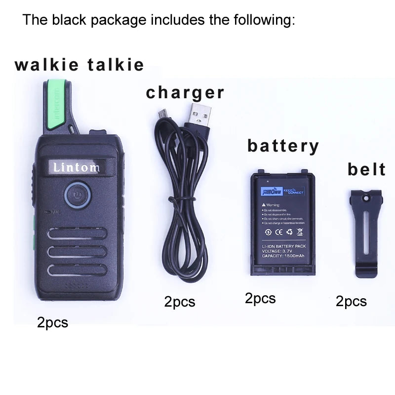 2024 Rechargeable Long Range Two-Way Radios Walkie Talkies  2pcs  Li-ion Battery and Charger  Pация