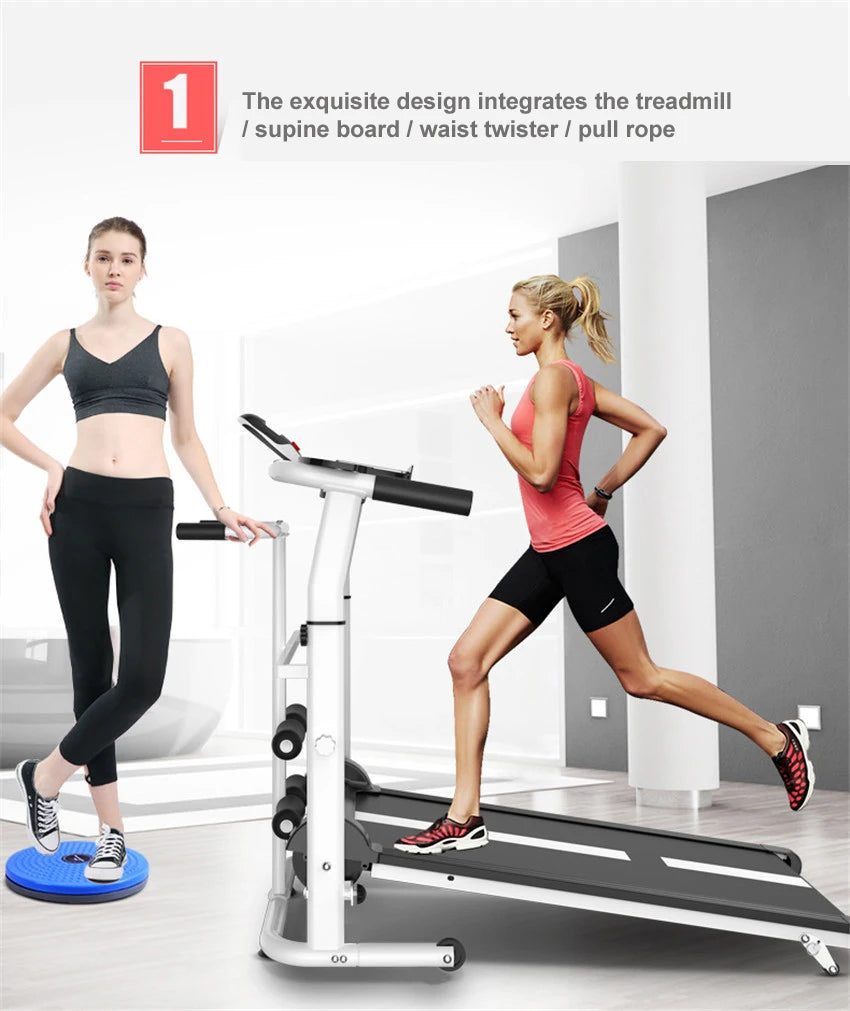 A3 New Treadmill, Folding Mechanical Treadmill, Fitness Treadmill, Multi-function Silent Fitness Equipment Treadmill With Belt