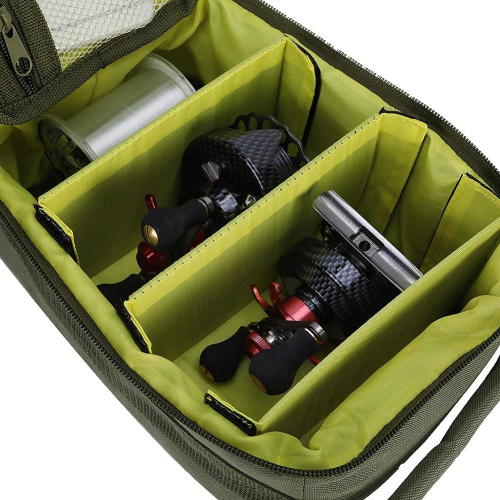 40%HOTFishing Bag Portable Multi Compartment Fishing Reel Line Lure Gear Bag Fishing Reel Storage Bag Suitcase