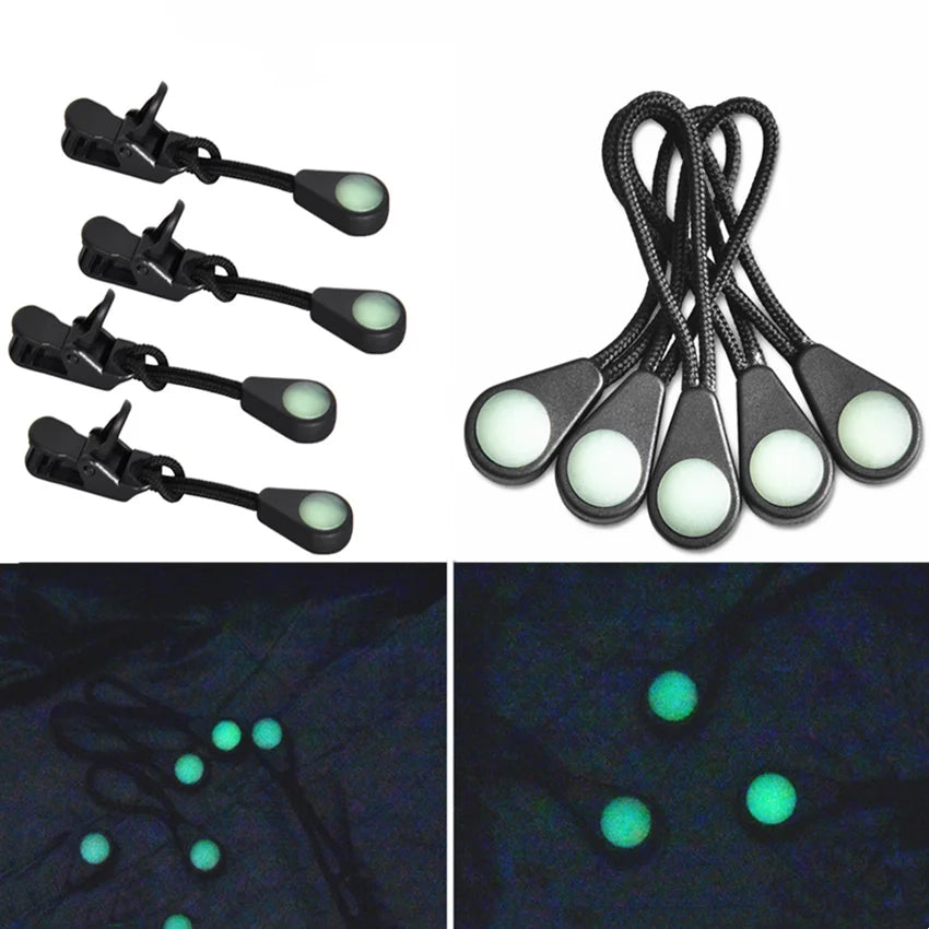 Luminous Outdoor Camping Hiking Zipper Pull Ideal Kit Marker Ultra-Bright Glow Dark Night Coats Jackets Rucksacks Tent Zippers