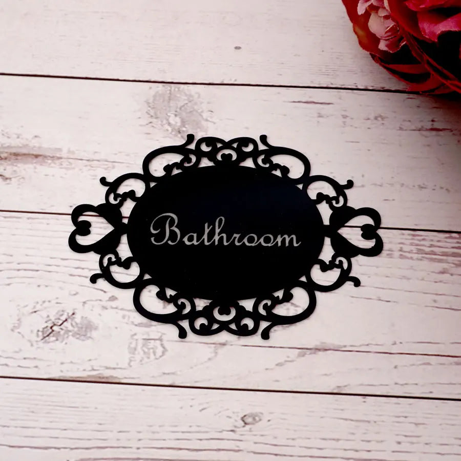 14*10cm Oval Shape Sign of Bedroom Bathroom Toilet Wall Sticker Door Sticker Art Mirror Indicator Home Decor