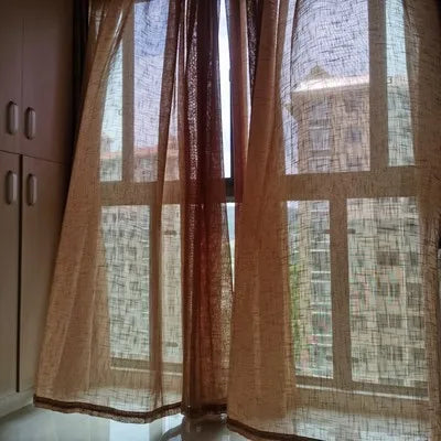 Simple modern cotton slub curtain yarn pure color cotton linen curtain yarn is thickened white curtain yarn for bedroom living