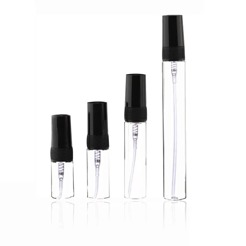 5pcs/pack 2ML 3ML 5ML 10ML Clear Mini Perfume Glass Bottle Empty Cosmetics Bottle Sample Test Tube Thin Glass Vials Amber