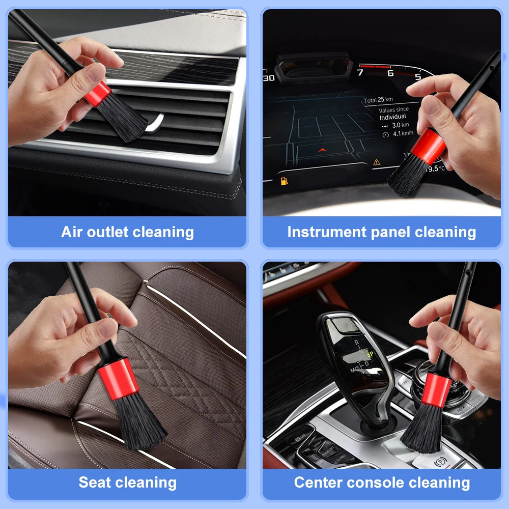 1/5x Car Brushes Set for Car Detailing Cleaning Brush Interior Air Outlet Dashboard Wheels Auto Brushes Tools Car Accessories