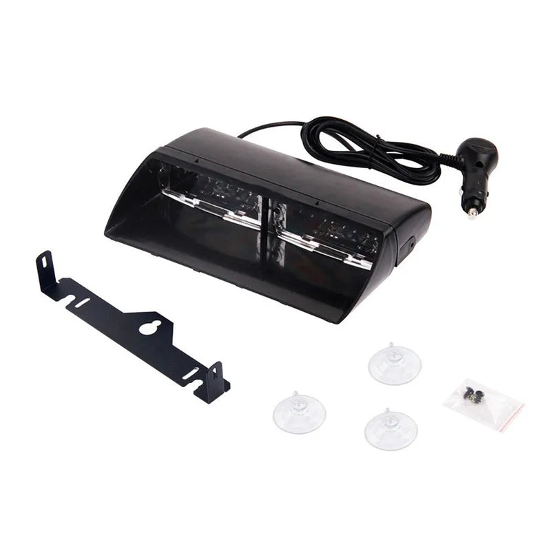 Green LED Windshield Strobe Light Bar 16LED Dash Emergency Warning Hazard Lamp Security System Emergency Strobe Light 12V